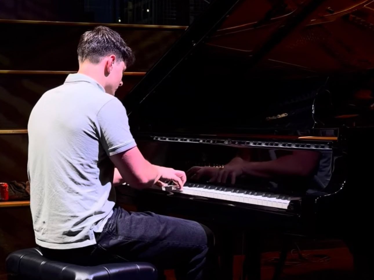 Gwilym playing a grand piano