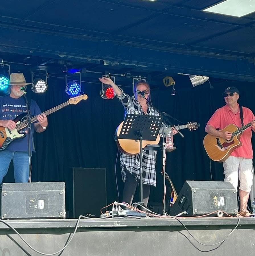 Miv, Kev and Dave playing live as a three-piece